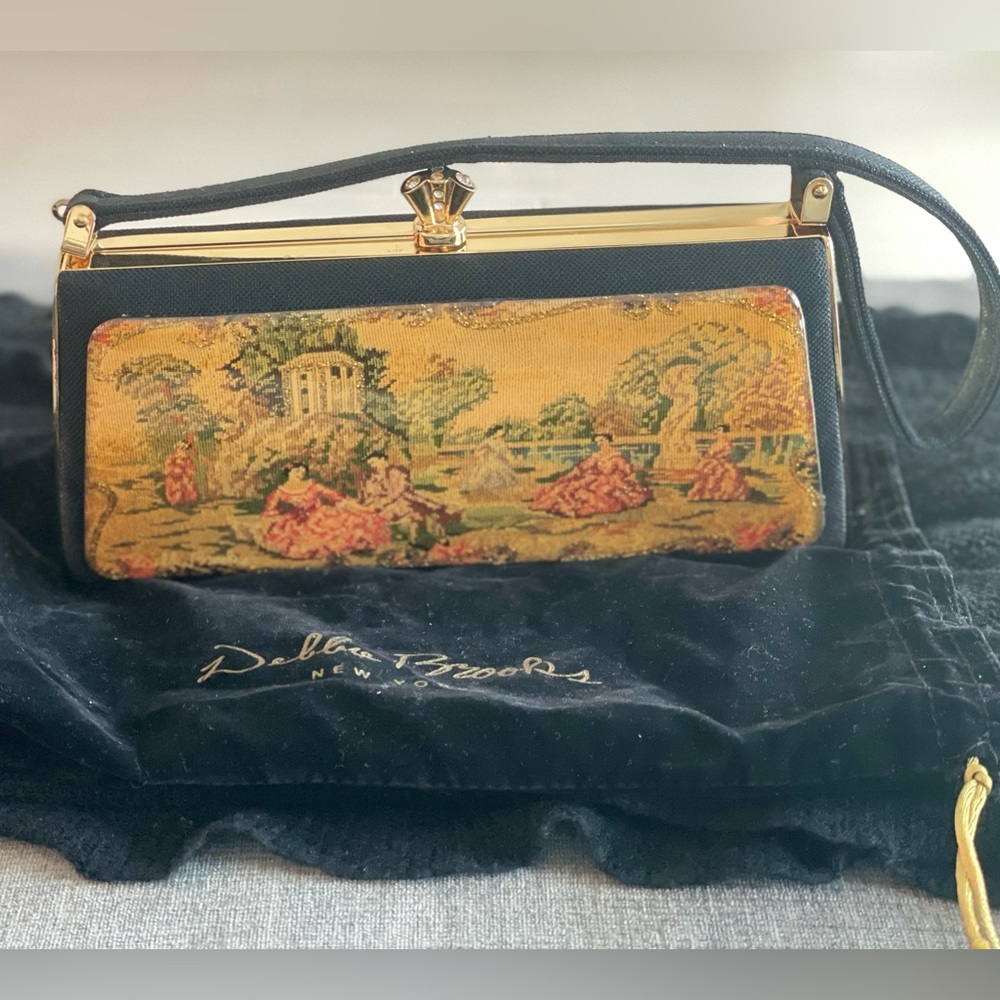 Dolan & Brookes Tapestry Clutch with Black Accents